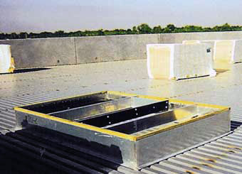 Roof Curb installed on metal deck.
