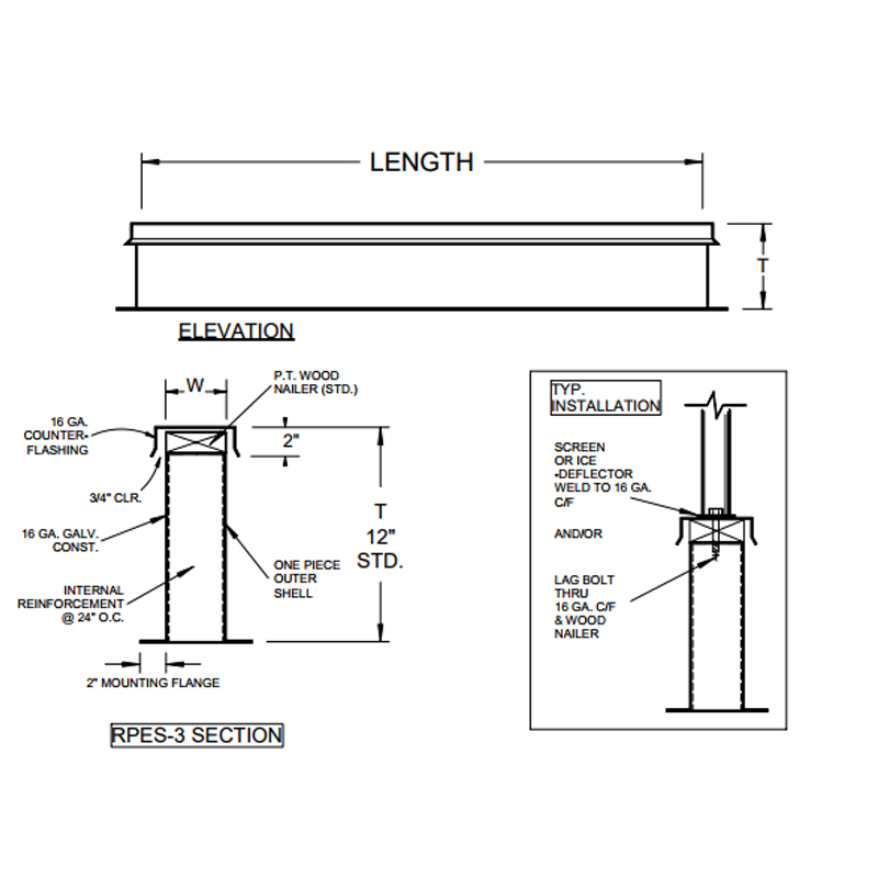 Roof Curbs RPES-3UF - Roof Products, Inc. - Roof Products, Inc. | © 2024